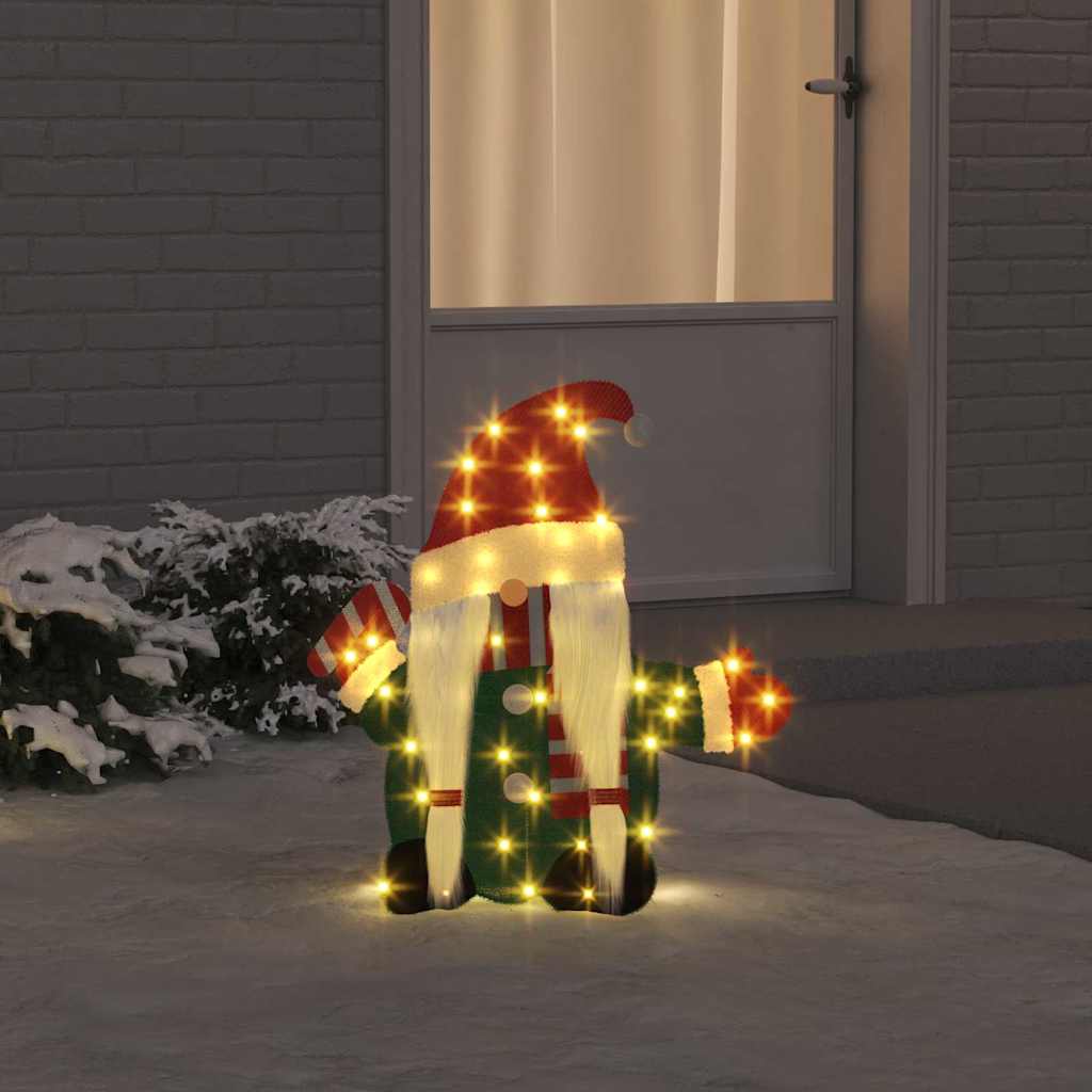 Leuchtender Gnom 60 LEDs Warmes Weiß 71 x 64 cm Lamé-Stoff