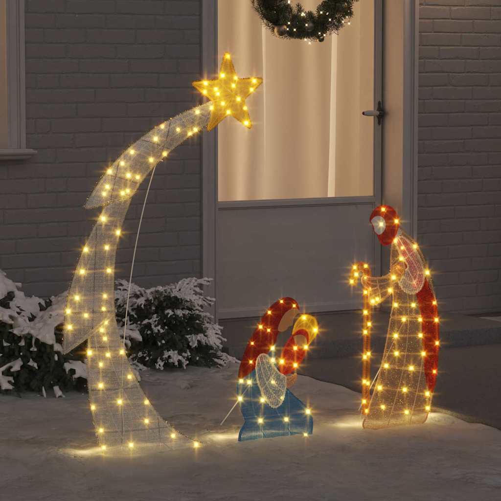 Krippenszene LEDs Warmes Weiß 149 x 32 x 127,5 cm Polyester