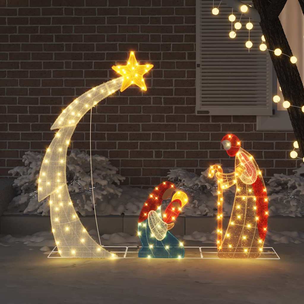 Krippenszene LEDs Warmes Weiß 149 x 32 x 127,5 cm Polyester