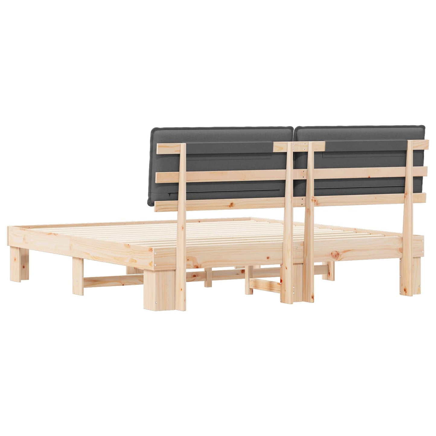 Bettgestell mit gepolstertem Kopfteil Dunkelgrau 200 x 200 cm