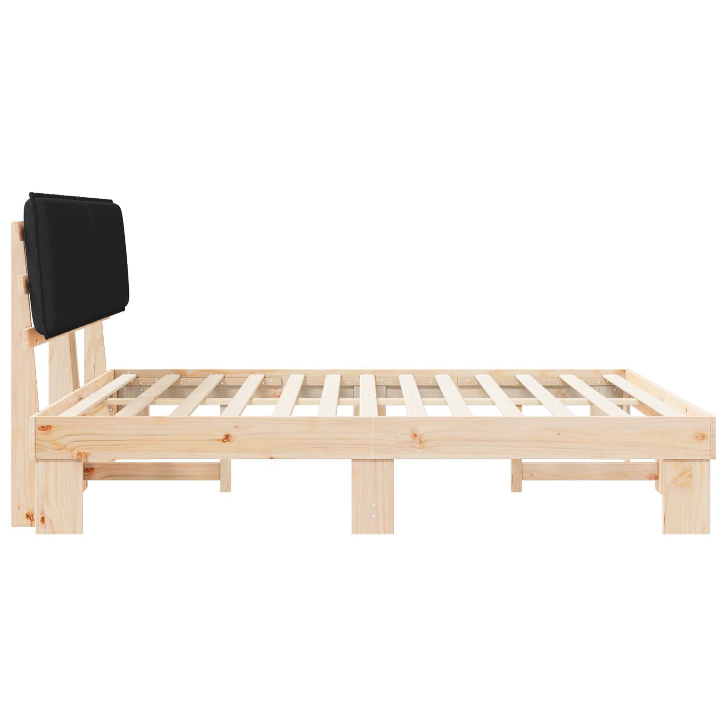 Bettgestell mit gepolstertem Kopfteil Schwarz 200 x 200 cm