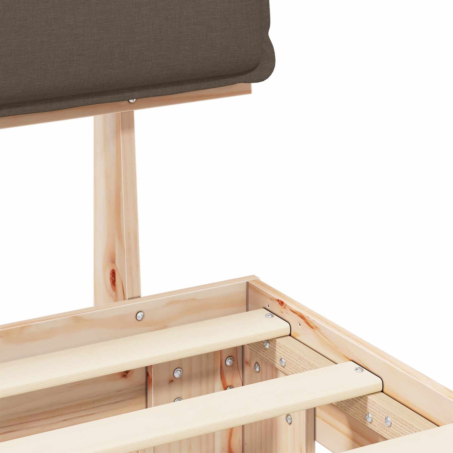 Bettgestell mit gepolstertem Kopfteil Taupe 180 x 200 cm