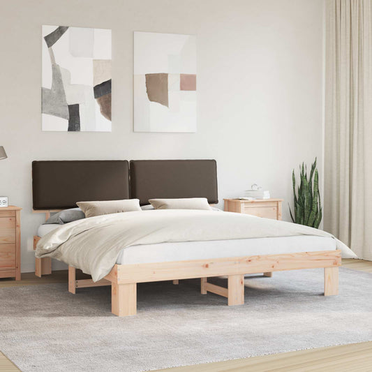 Bettgestell mit gepolstertem Kopfteil Taupe 180 x 200 cm