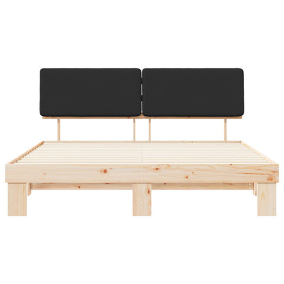 Bettgestell mit gepolstertem Kopfteil Schwarz 180 x 200 cm