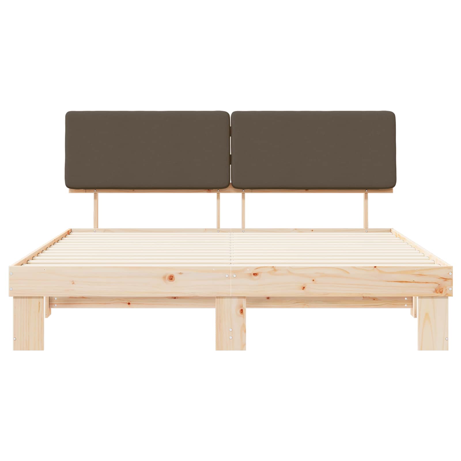 Bettgestell mit gepolstertem Kopfteil Taupe 180 x 200 cm