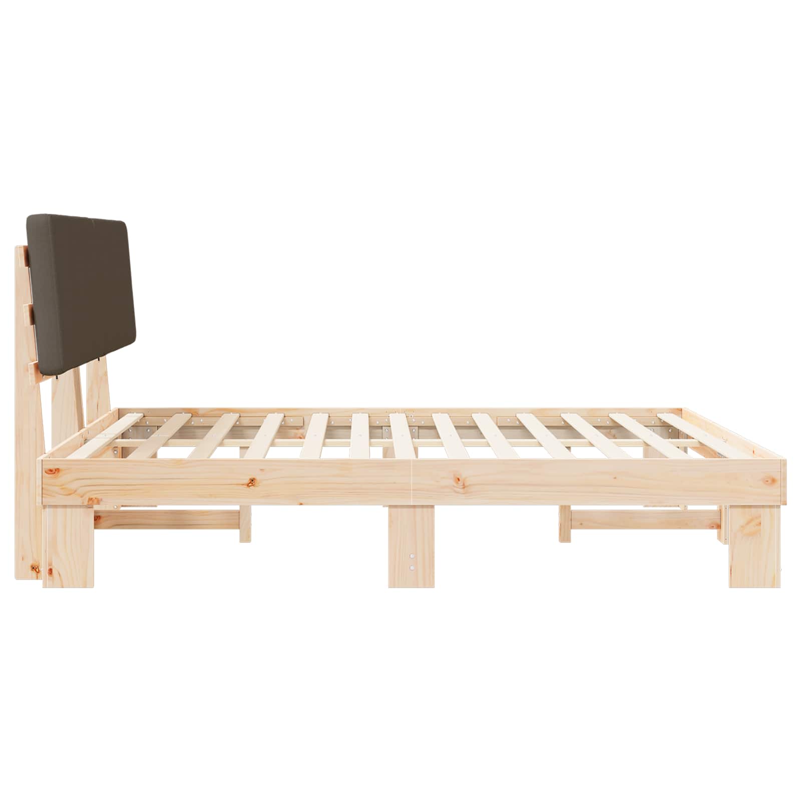 Bettgestell mit gepolstertem Kopfteil Taupe 180 x 200 cm