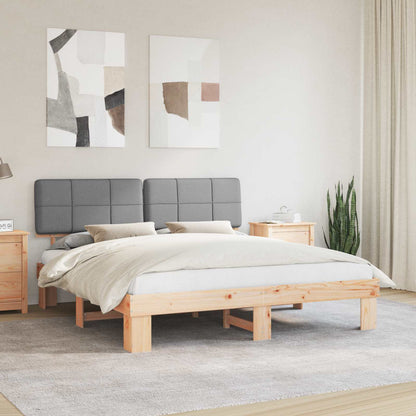 Bettgestell mit gepolstertem Kopfteil Hellgrau 180 x 200 cm
