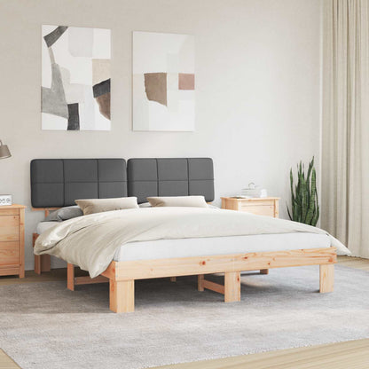 Bettgestell mit gepolstertem Kopfteil Dunkelgrau 180 x 200 cm