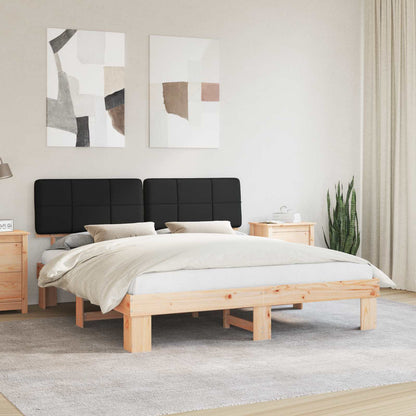 Bettgestell mit gepolstertem Kopfteil Schwarz 180 x 200 cm