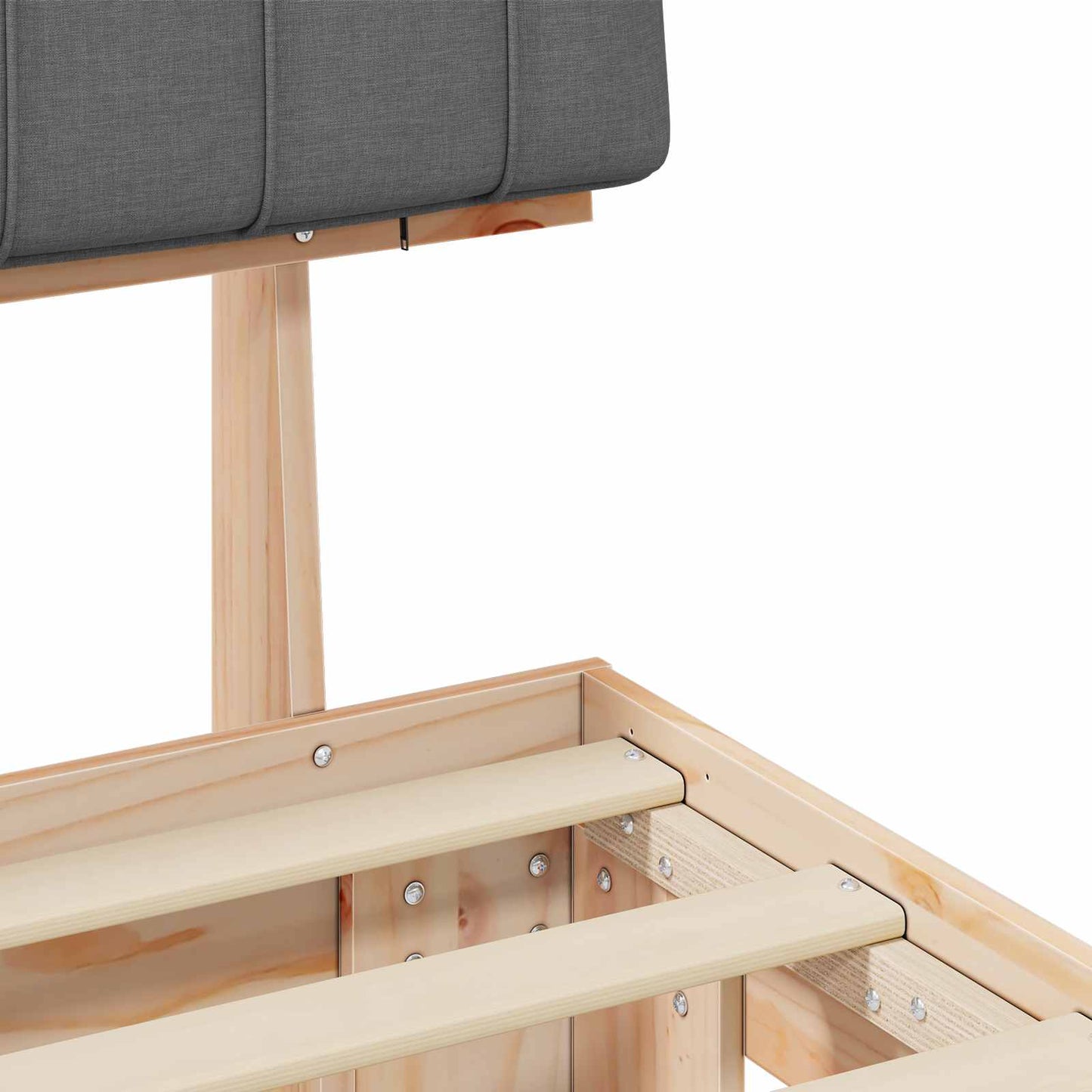 Bettgestell mit gepolstertem Kopfteil Hellgrau 200 x 200 cm