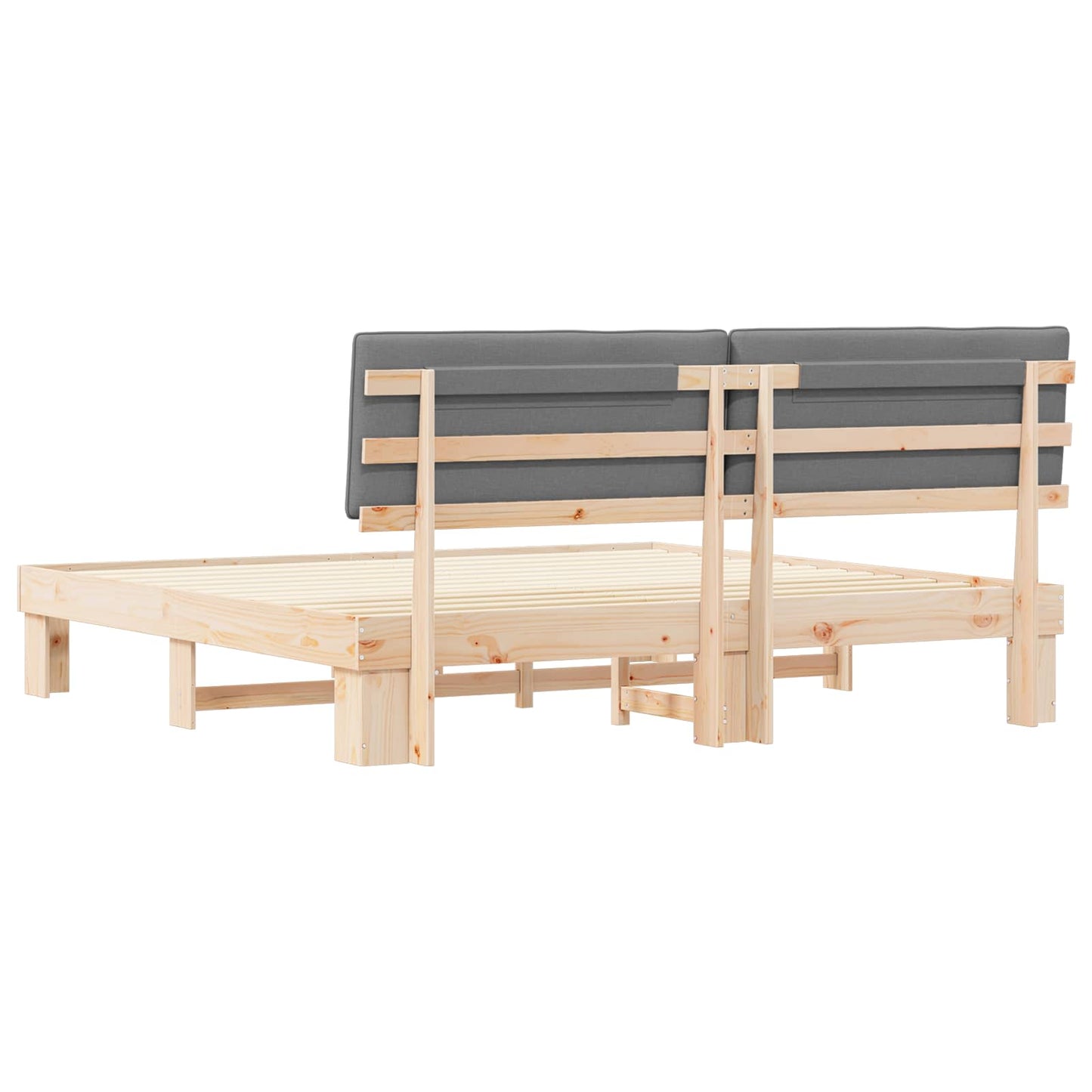 Bettgestell mit gepolstertem Kopfteil Hellgrau 200 x 200 cm