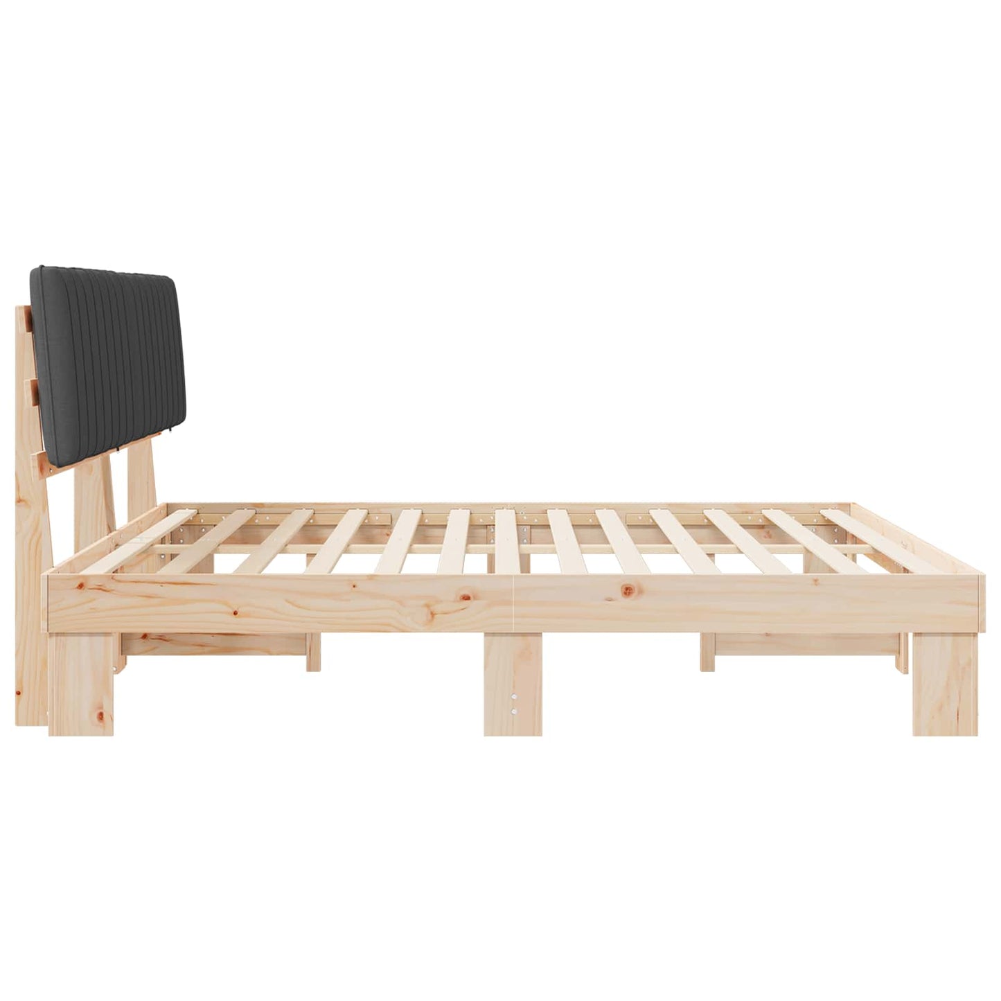 Bettgestell mit gepolstertem Kopfteil Dunkelgrau 200 x 200 cm