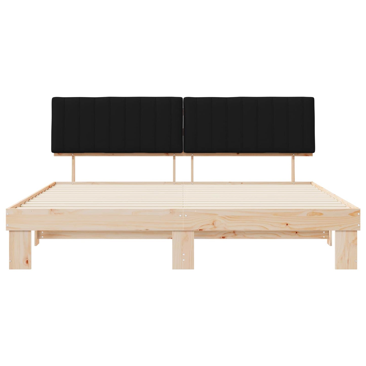 Bettgestell mit gepolstertem Kopfteil Schwarz 200 x 200 cm