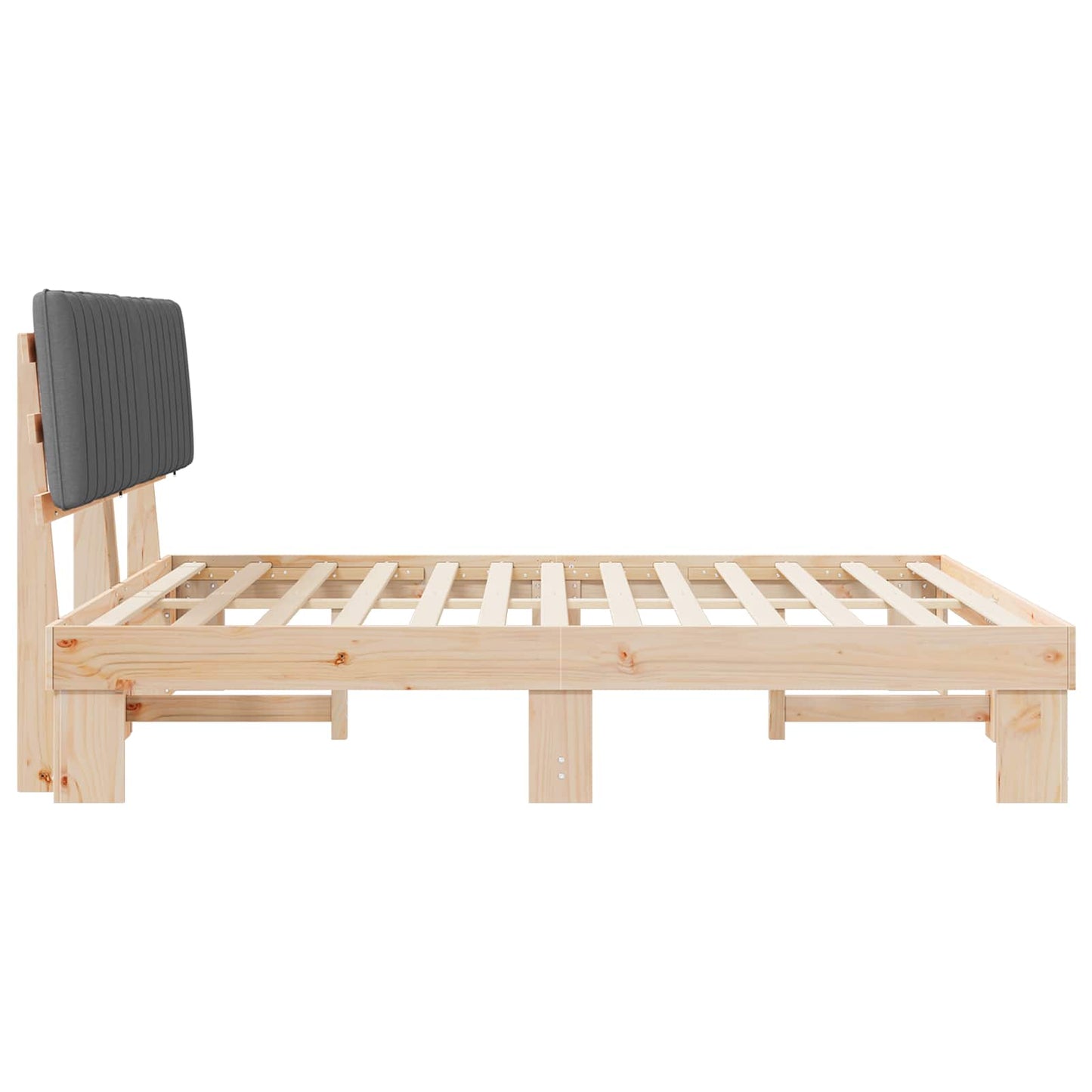 Bettgestell mit gepolstertem Kopfteil Hellgrau 180 x 200 cm