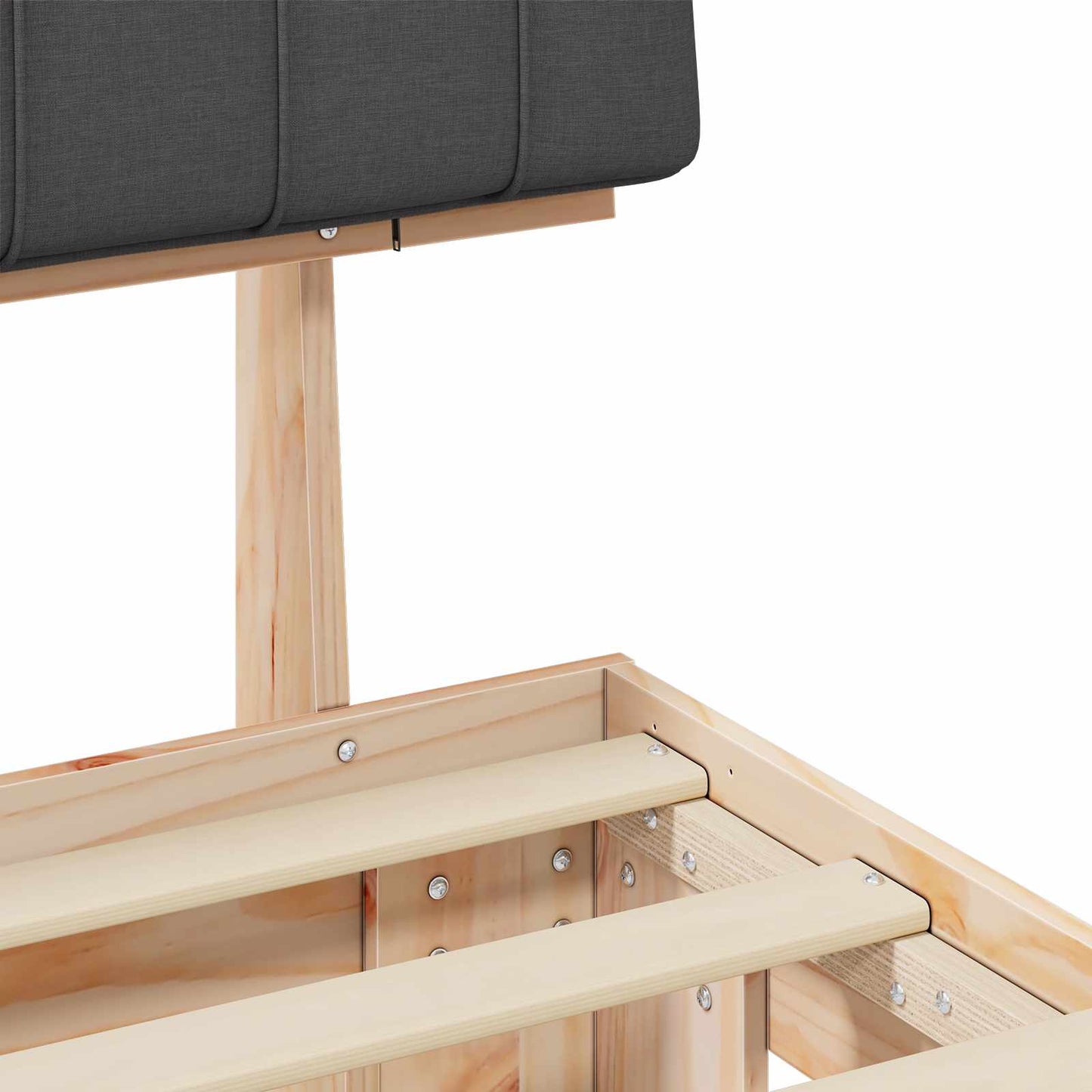 Bettgestell mit gepolstertem Kopfteil Dunkelgrau 180 x 200 cm