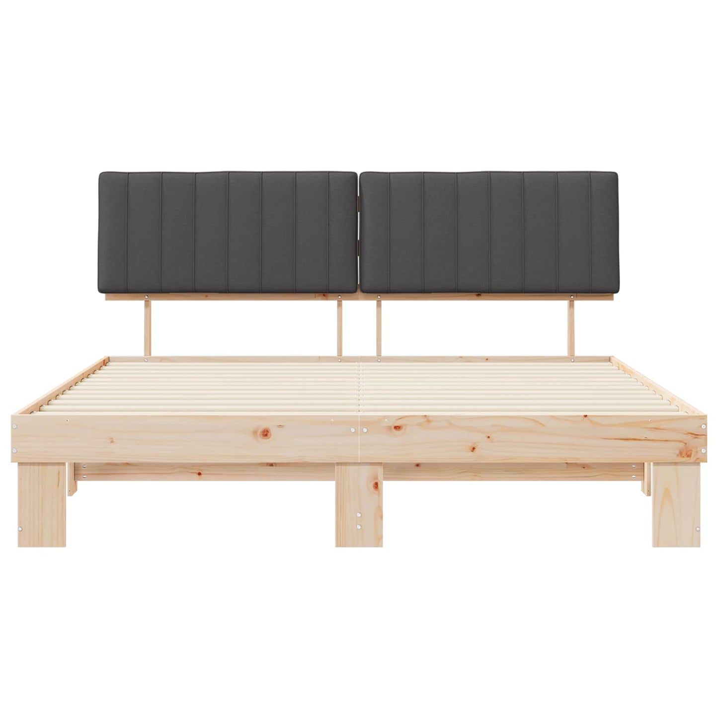 Bettgestell mit gepolstertem Kopfteil Dunkelgrau 180 x 200 cm