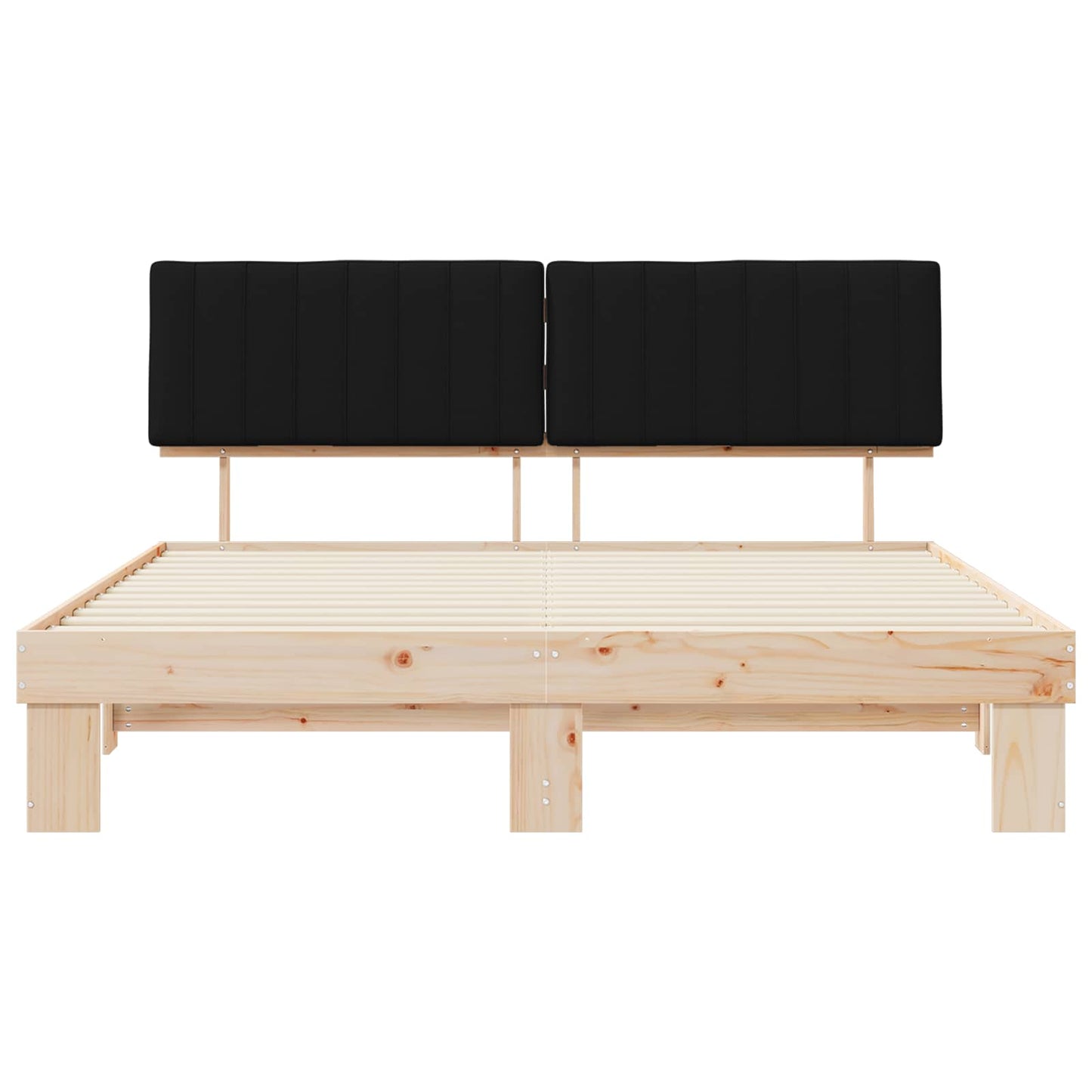 Bettgestell mit gepolstertem Kopfteil Schwarz 180 x 200 cm