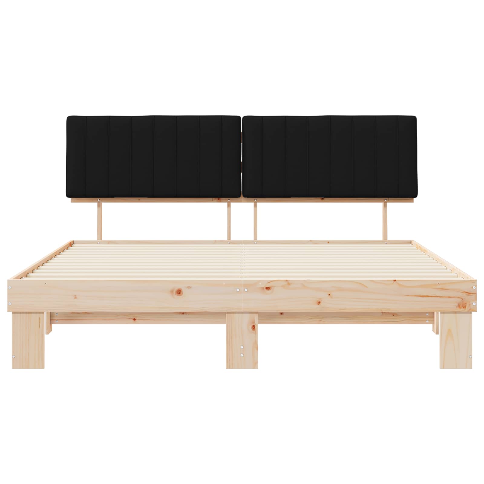 Bettgestell mit gepolstertem Kopfteil Schwarz 180 x 200 cm