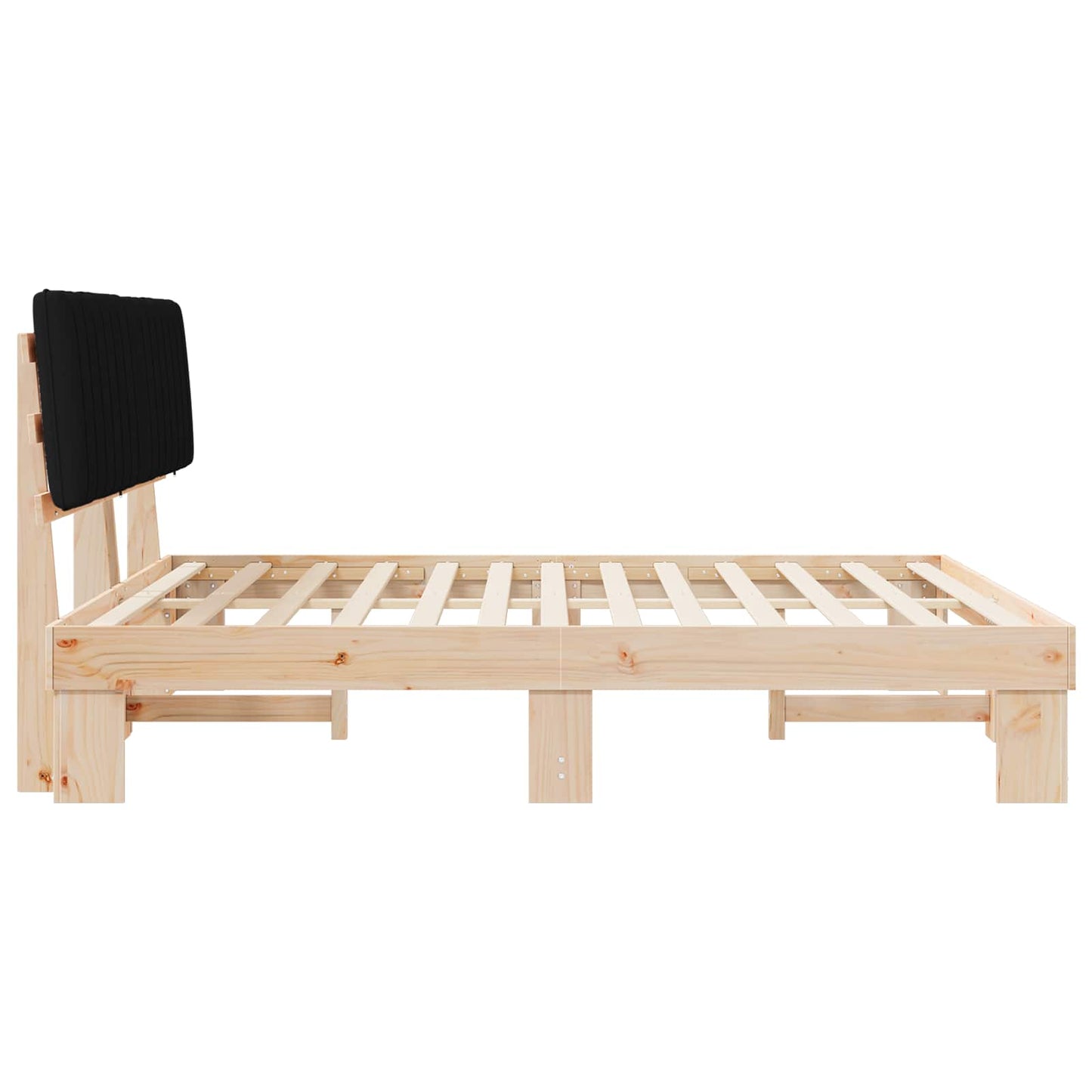 Bettgestell mit gepolstertem Kopfteil Schwarz 180 x 200 cm