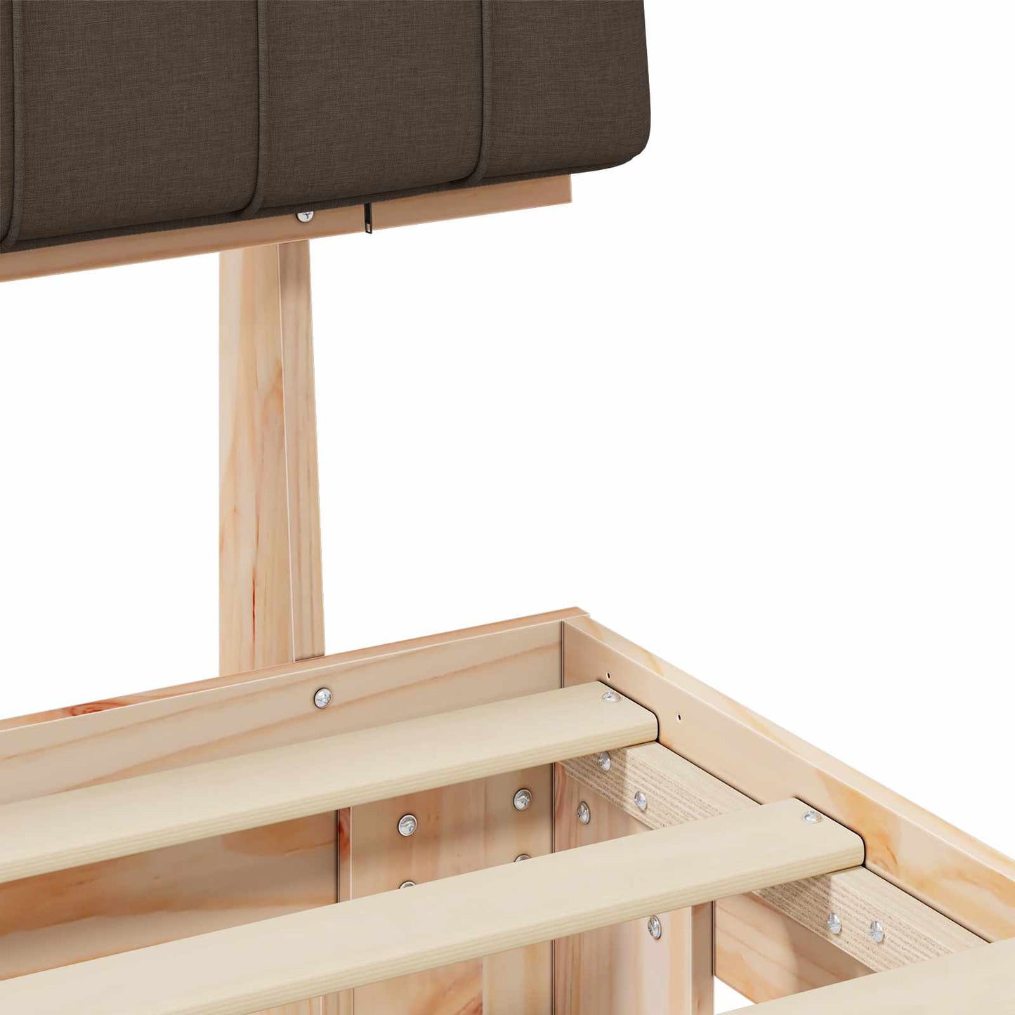 Bettgestell mit gepolstertem Kopfteil Taupe 180 x 200 cm