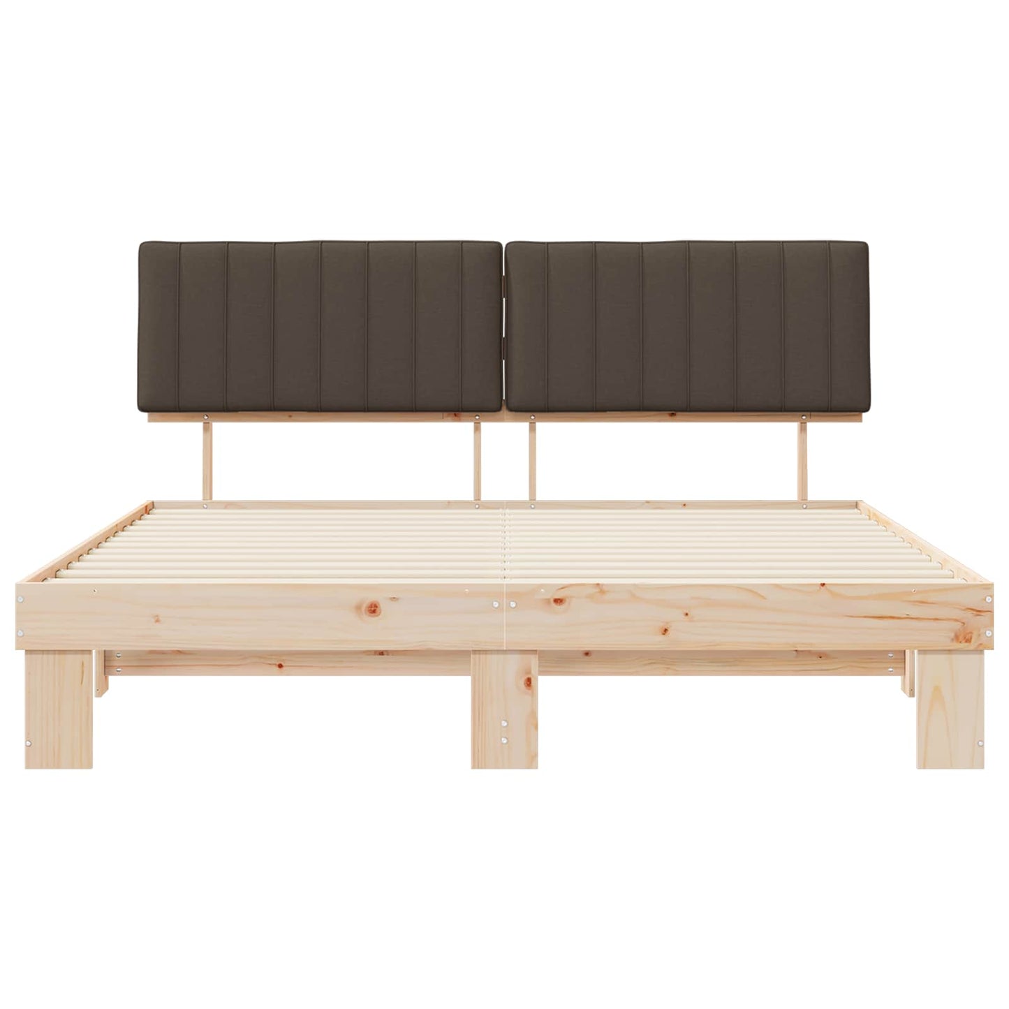 Bettgestell mit gepolstertem Kopfteil Taupe 180 x 200 cm