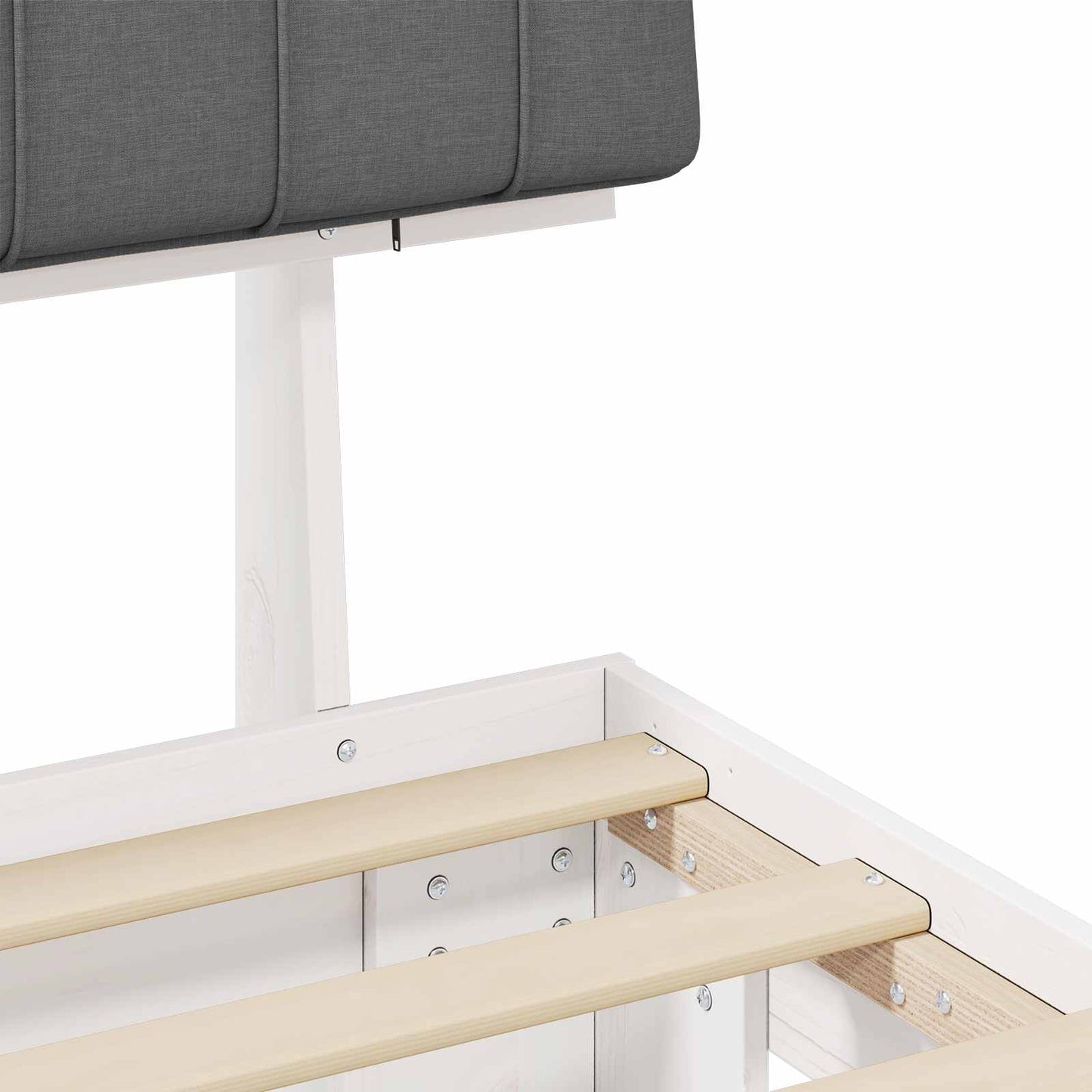 Bettgestell mit gepolstertem Kopfteil Hellgrau 180 x 200 cm