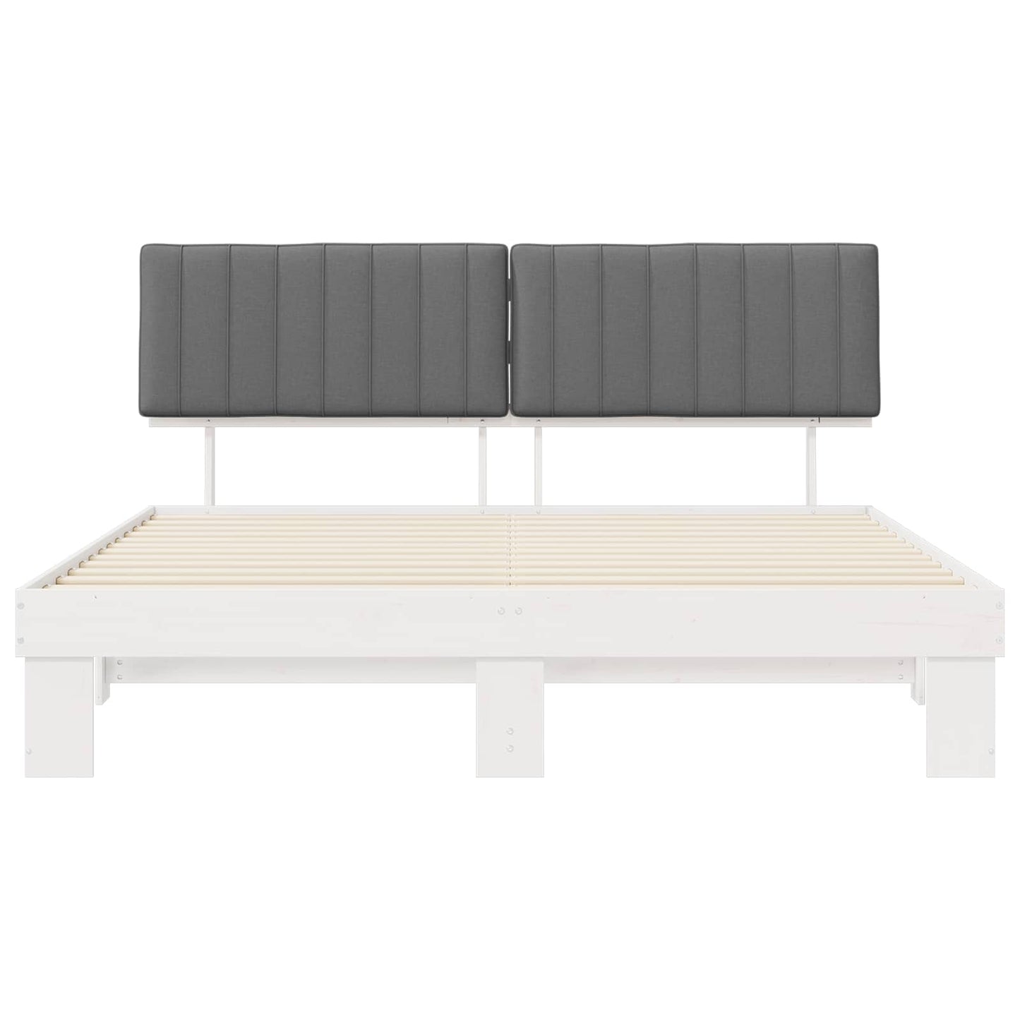 Bettgestell mit gepolstertem Kopfteil Hellgrau 180 x 200 cm