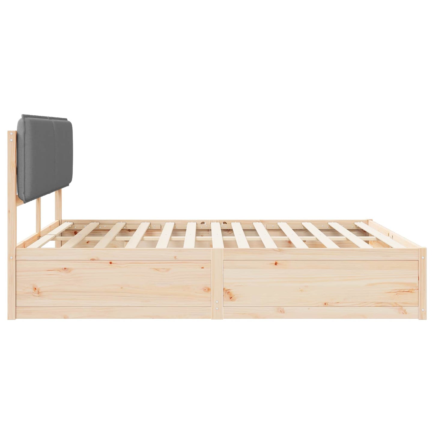 Bettgestell mit gepolstertem Kopfteil Hellgrau 180 x 200 cm