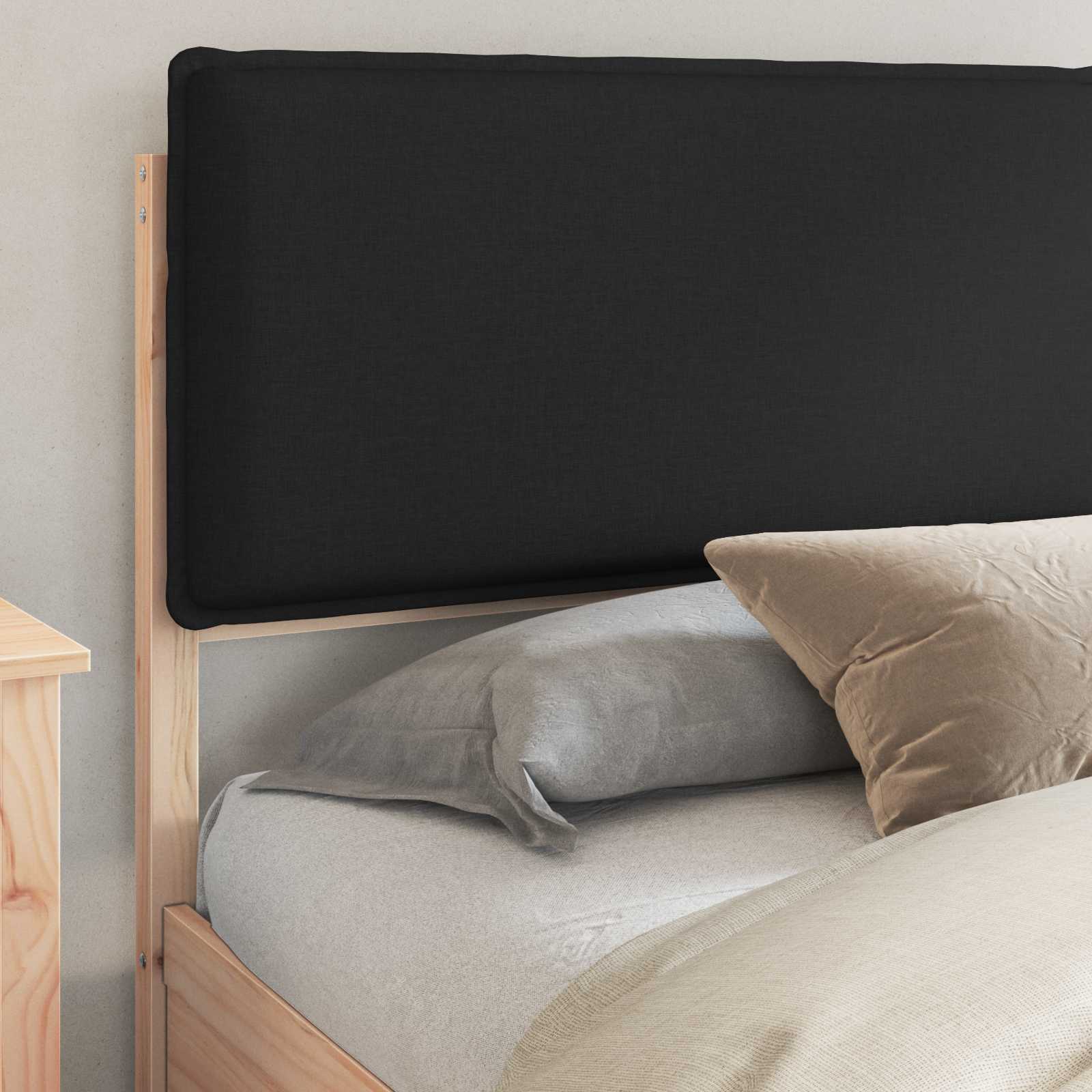 Bettgestell mit gepolstertem Kopfteil Schwarz 180 x 200 cm