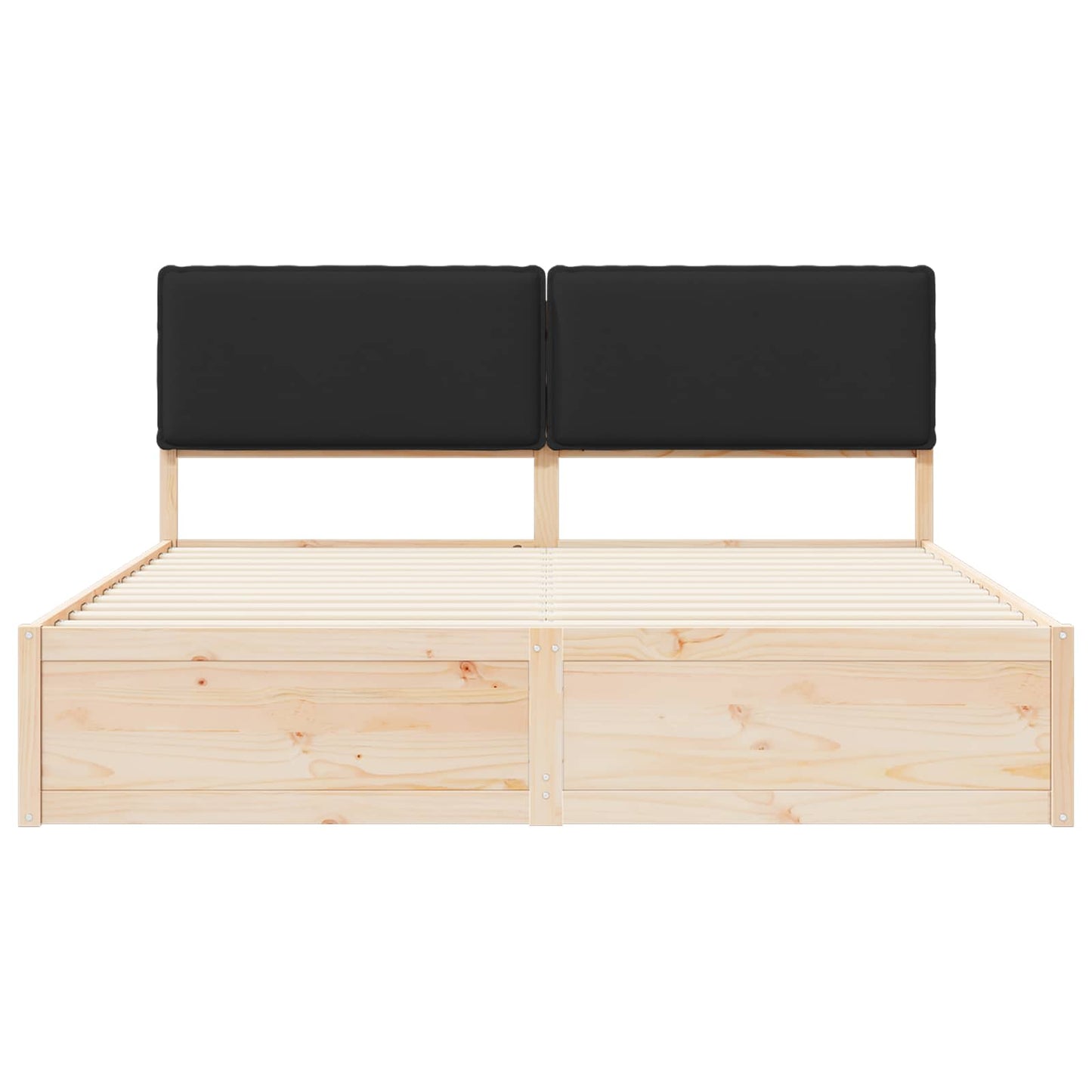 Bettgestell mit gepolstertem Kopfteil Schwarz 180 x 200 cm