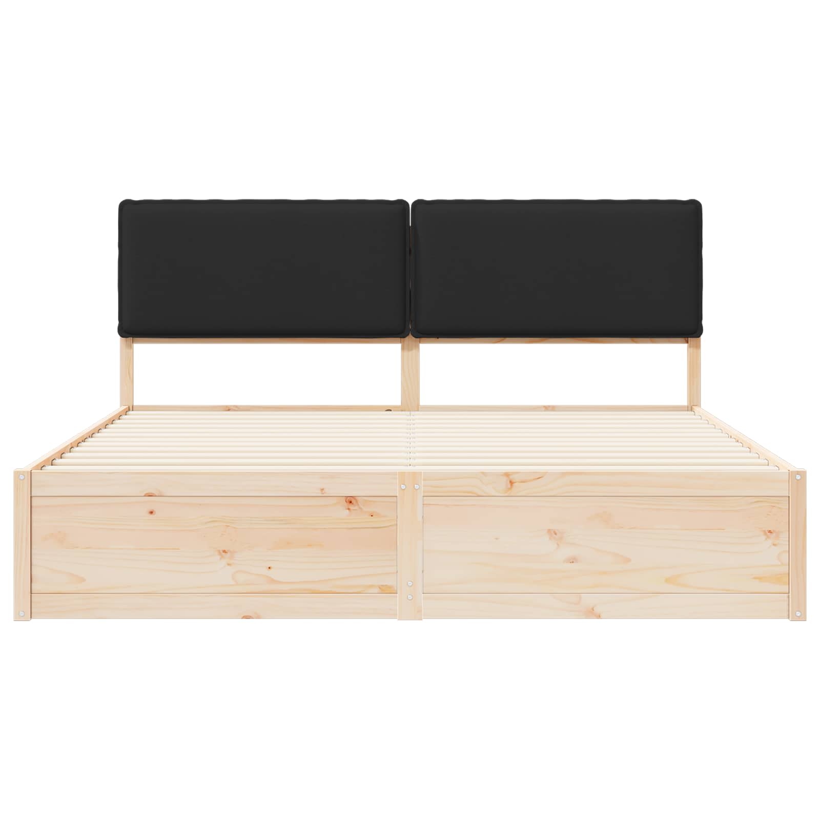 Bettgestell mit gepolstertem Kopfteil Schwarz 180 x 200 cm