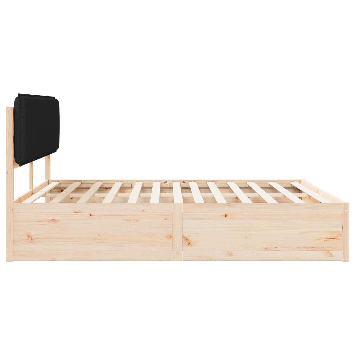 Bettgestell mit gepolstertem Kopfteil Schwarz 180 x 200 cm