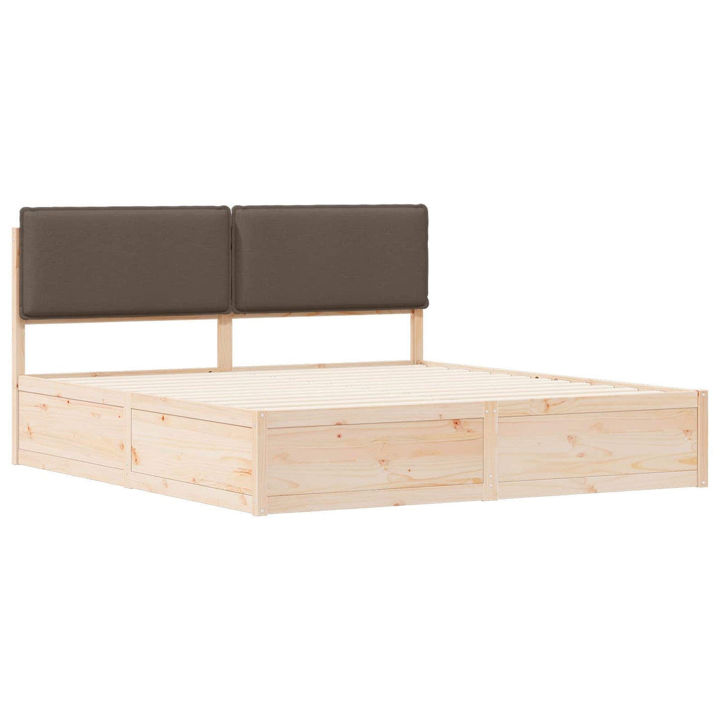 Bettgestell mit gepolstertem Kopfteil Taupe 180 x 200 cm