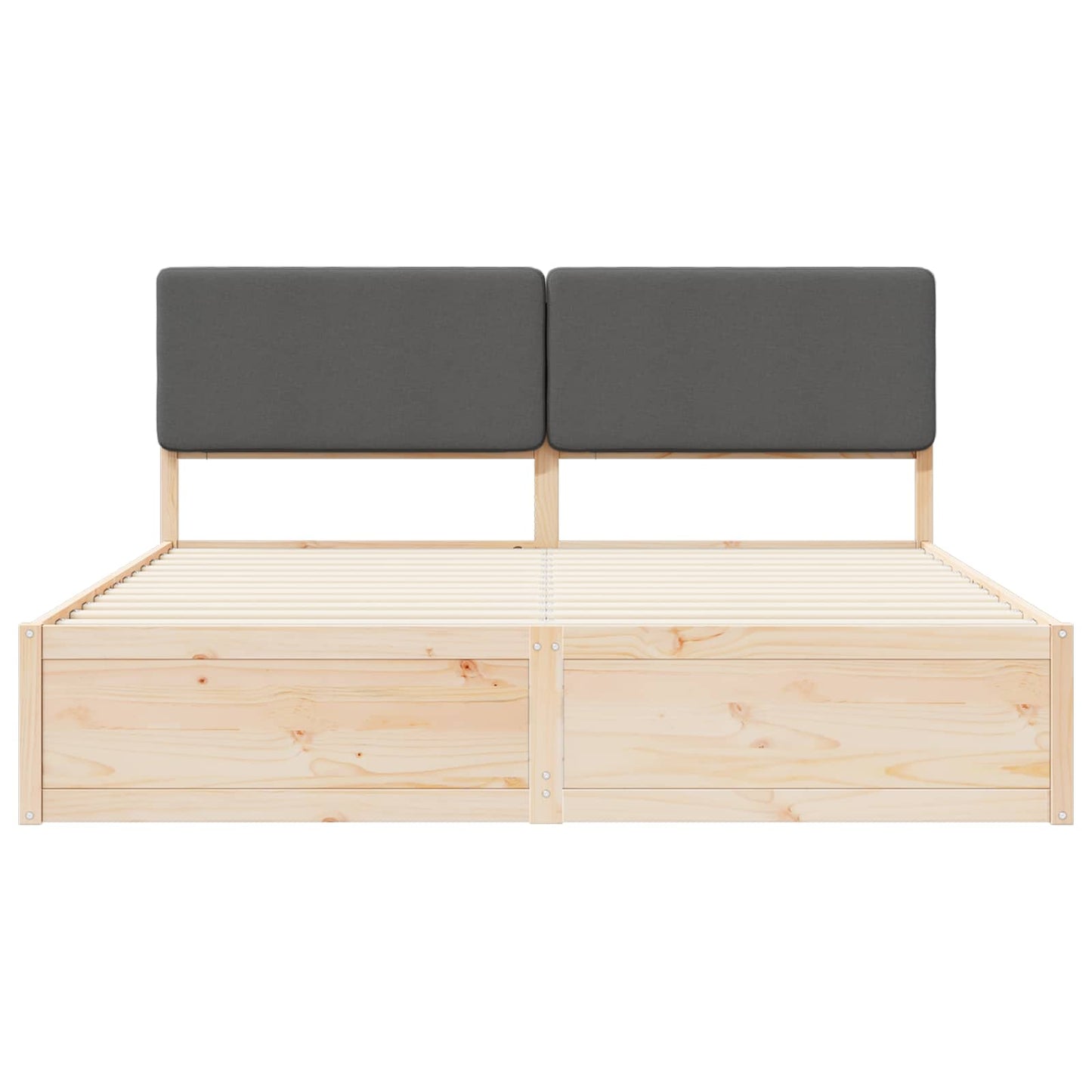 Bettgestell mit gepolstertem Kopfteil Dunkelgrau 200 x 200 cm