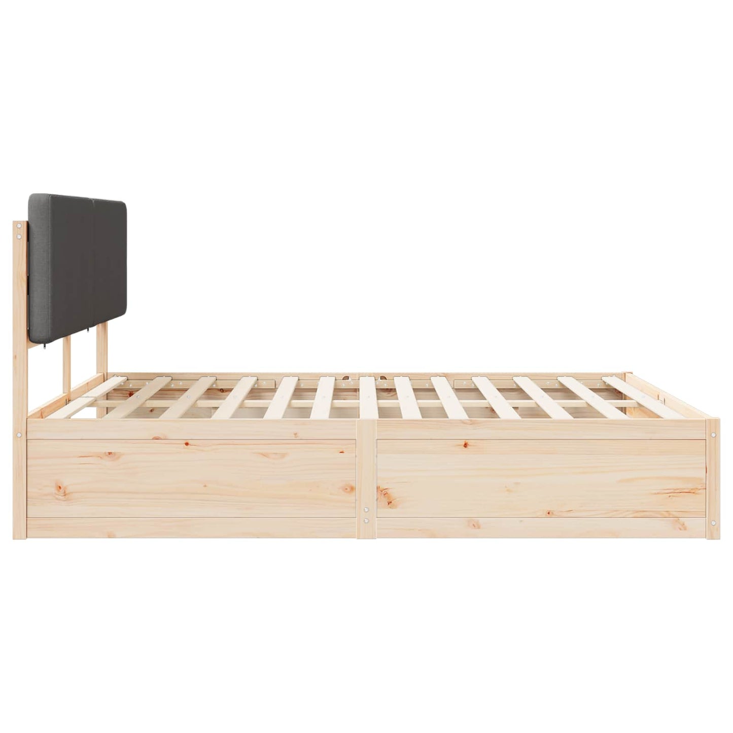 Bettgestell mit gepolstertem Kopfteil Dunkelgrau 180 x 200 cm