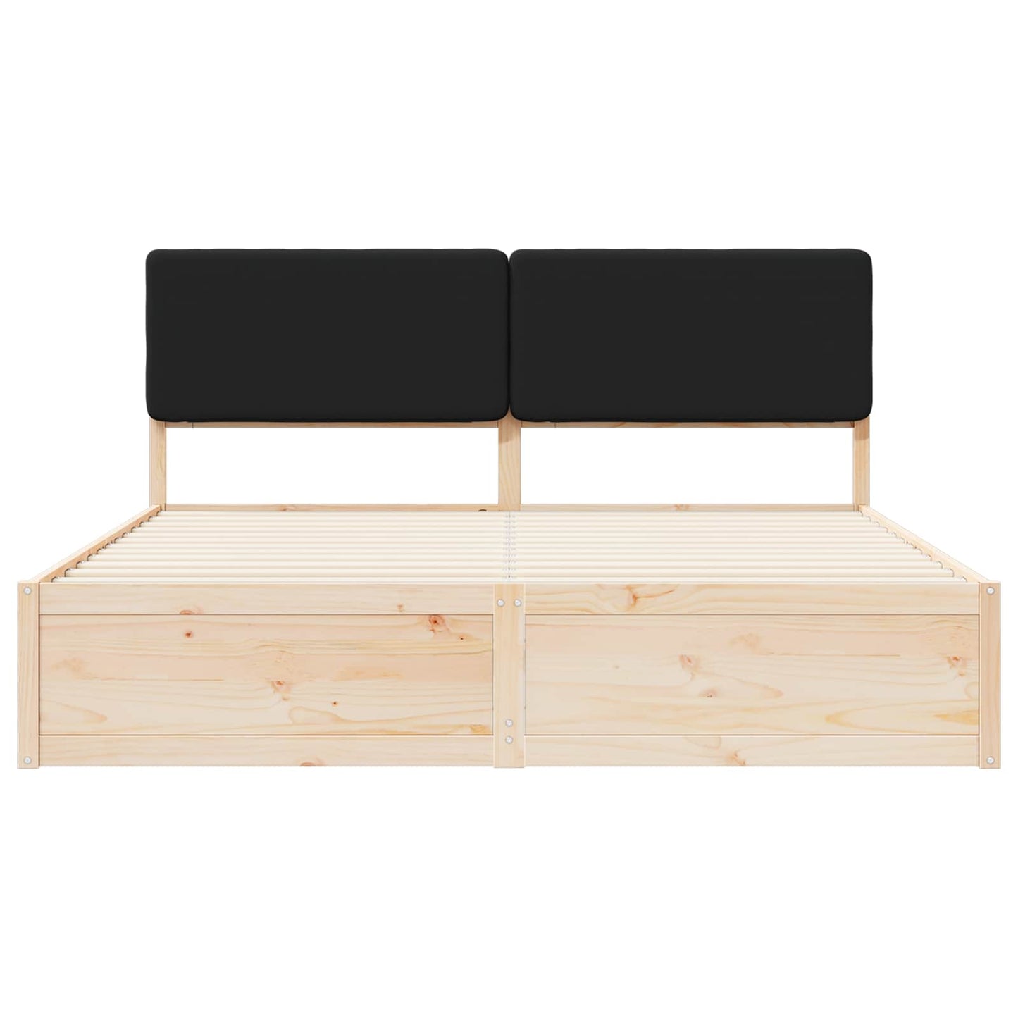 Bettgestell mit gepolstertem Kopfteil Schwarz 180 x 200 cm
