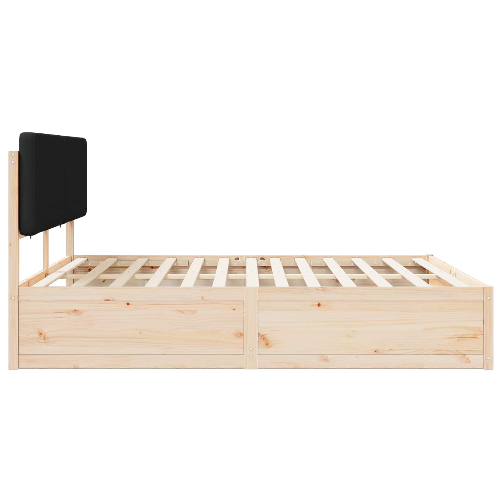 Bettgestell mit gepolstertem Kopfteil Schwarz 180 x 200 cm