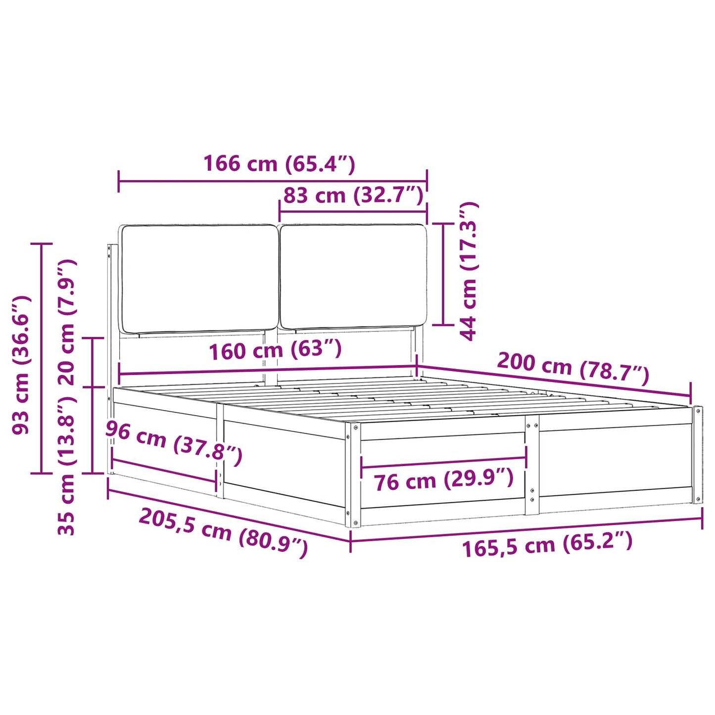 Bettgestell mit gepolstertem Kopfteil Taupe 160 x 200 cm