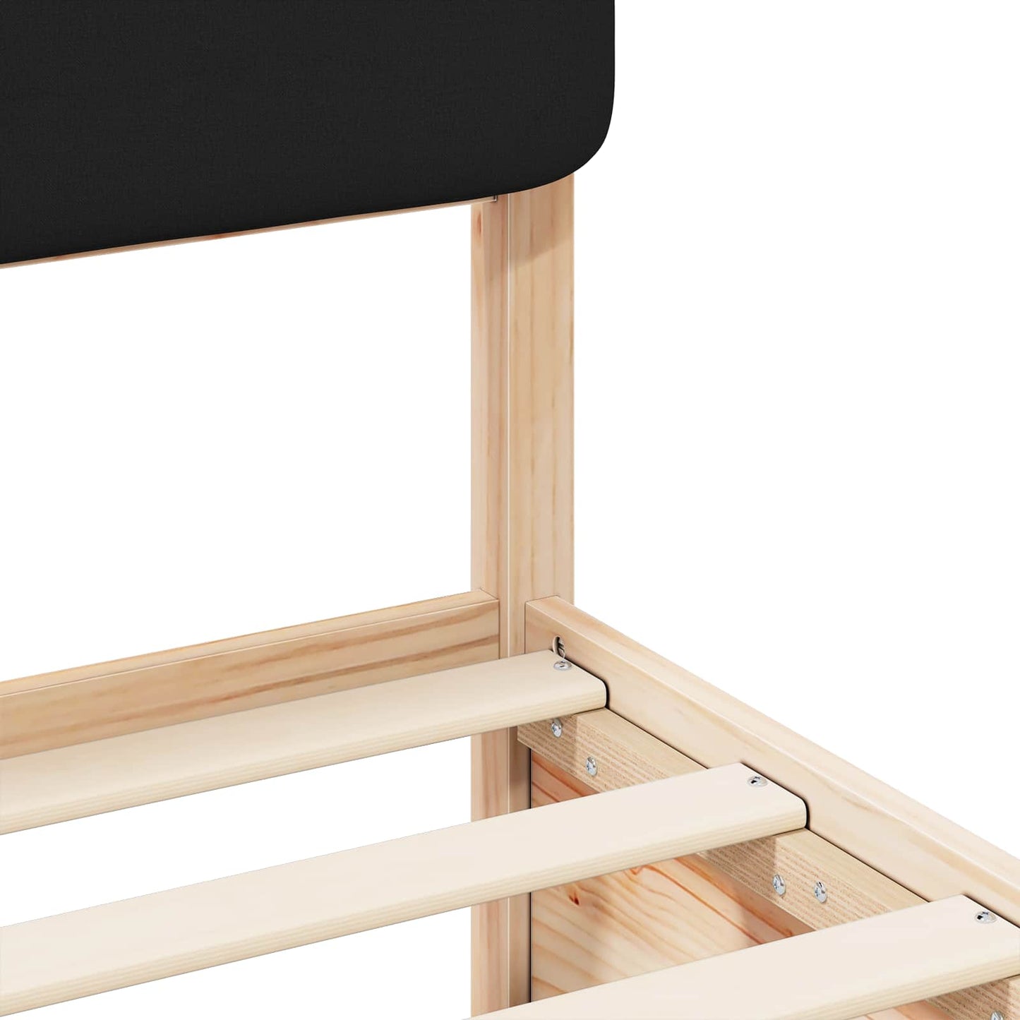 Bettgestell mit gepolstertem Kopfteil Schwarz 140 x 200 cm