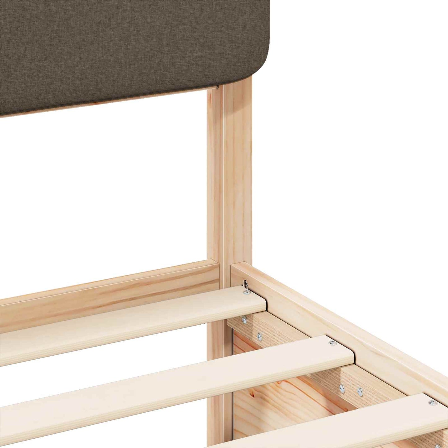 Bettgestell mit gepolstertem Kopfteil Taupe 140 x 200 cm