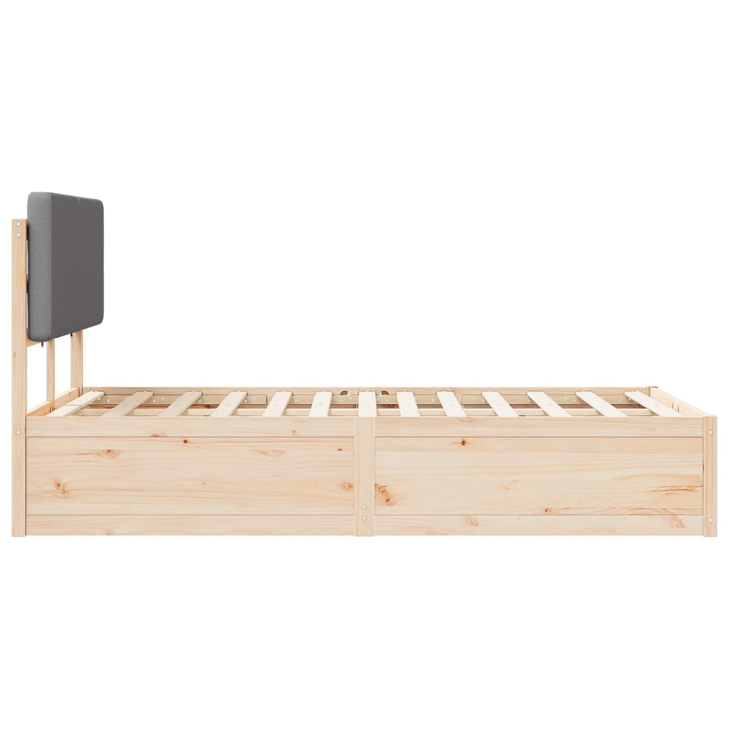 Bettgestell mit gepolstertem Kopfteil Hellgrau 135 x 190 cm