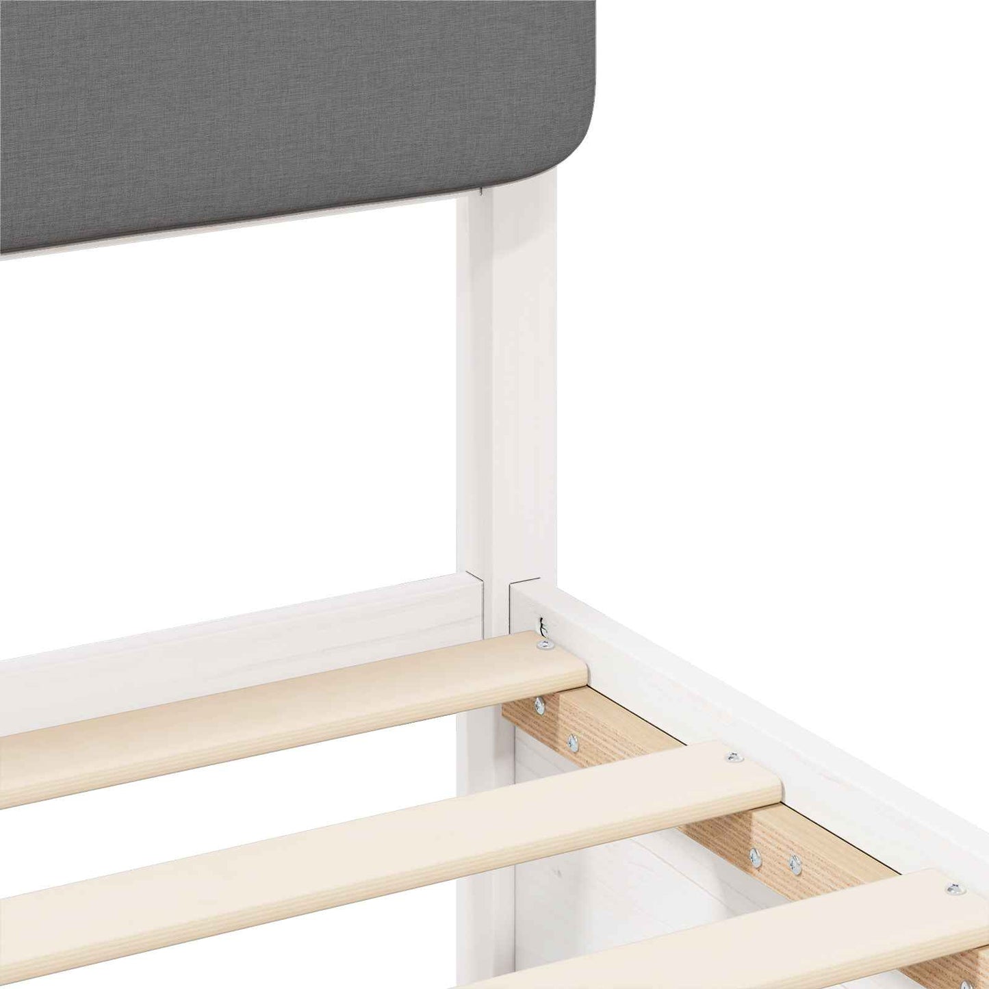 Bettgestell mit gepolstertem Kopfteil Hellgrau 135 x 190 cm