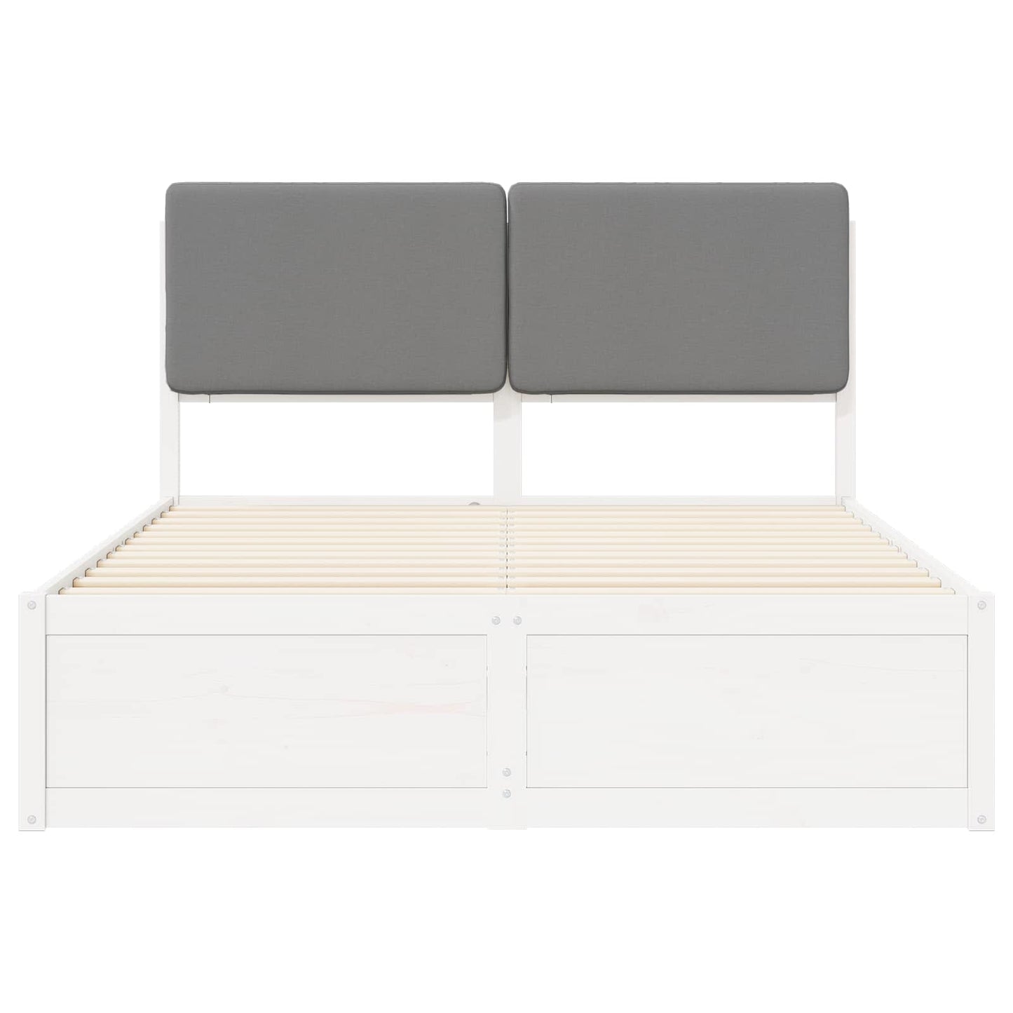 Bettgestell mit gepolstertem Kopfteil Hellgrau 135 x 190 cm