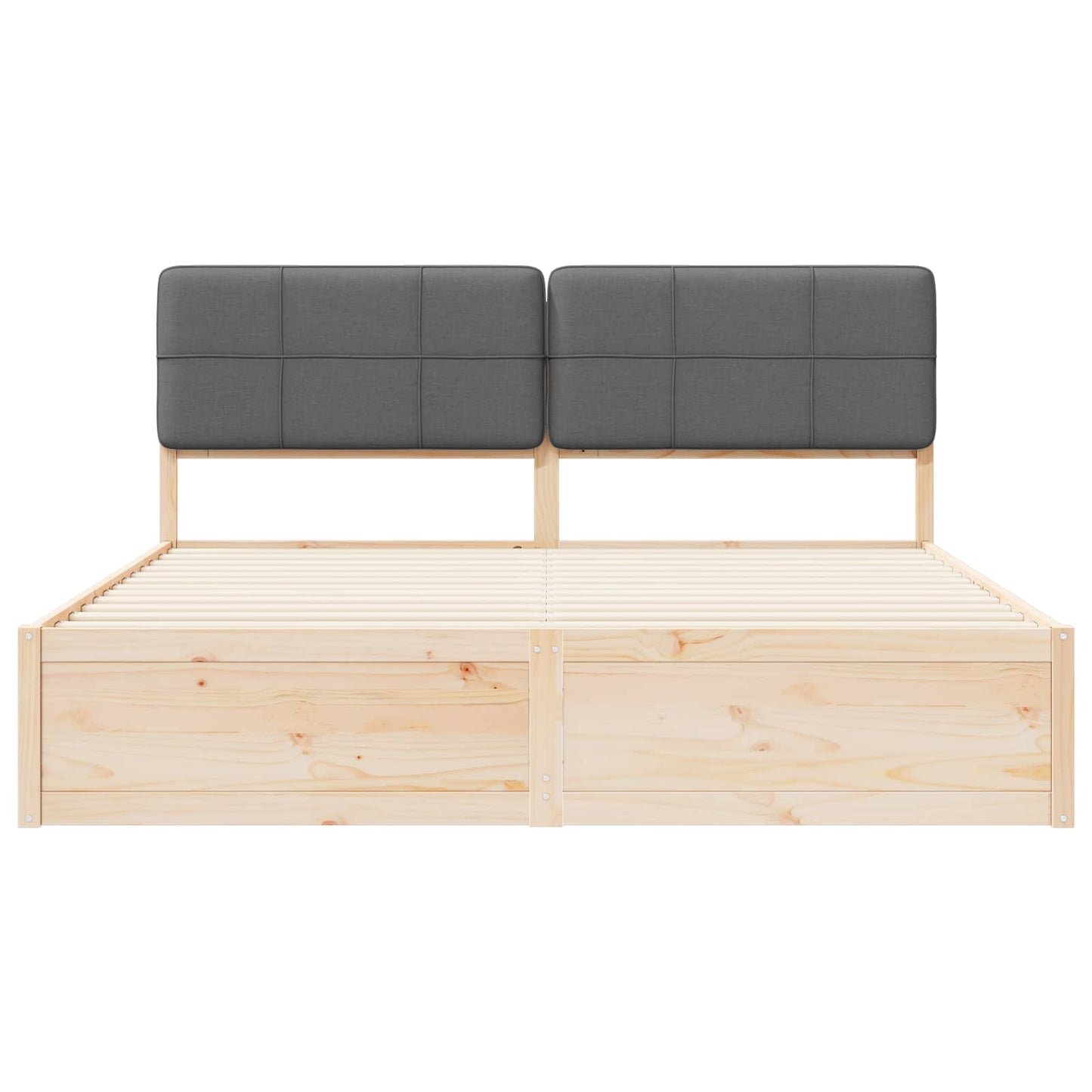 Bettgestell mit gepolstertem Kopfteil Dunkelgrau 200 x 200 cm