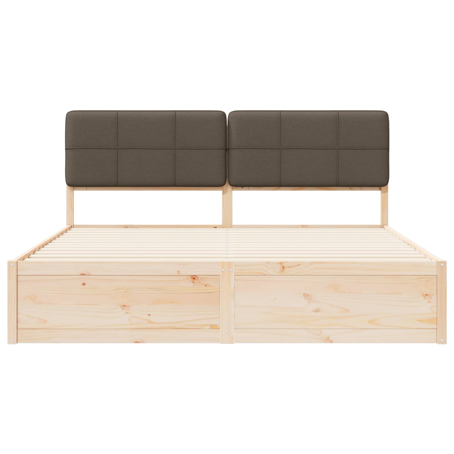 Bettgestell mit gepolstertem Kopfteil Taupe 200 x 200 cm