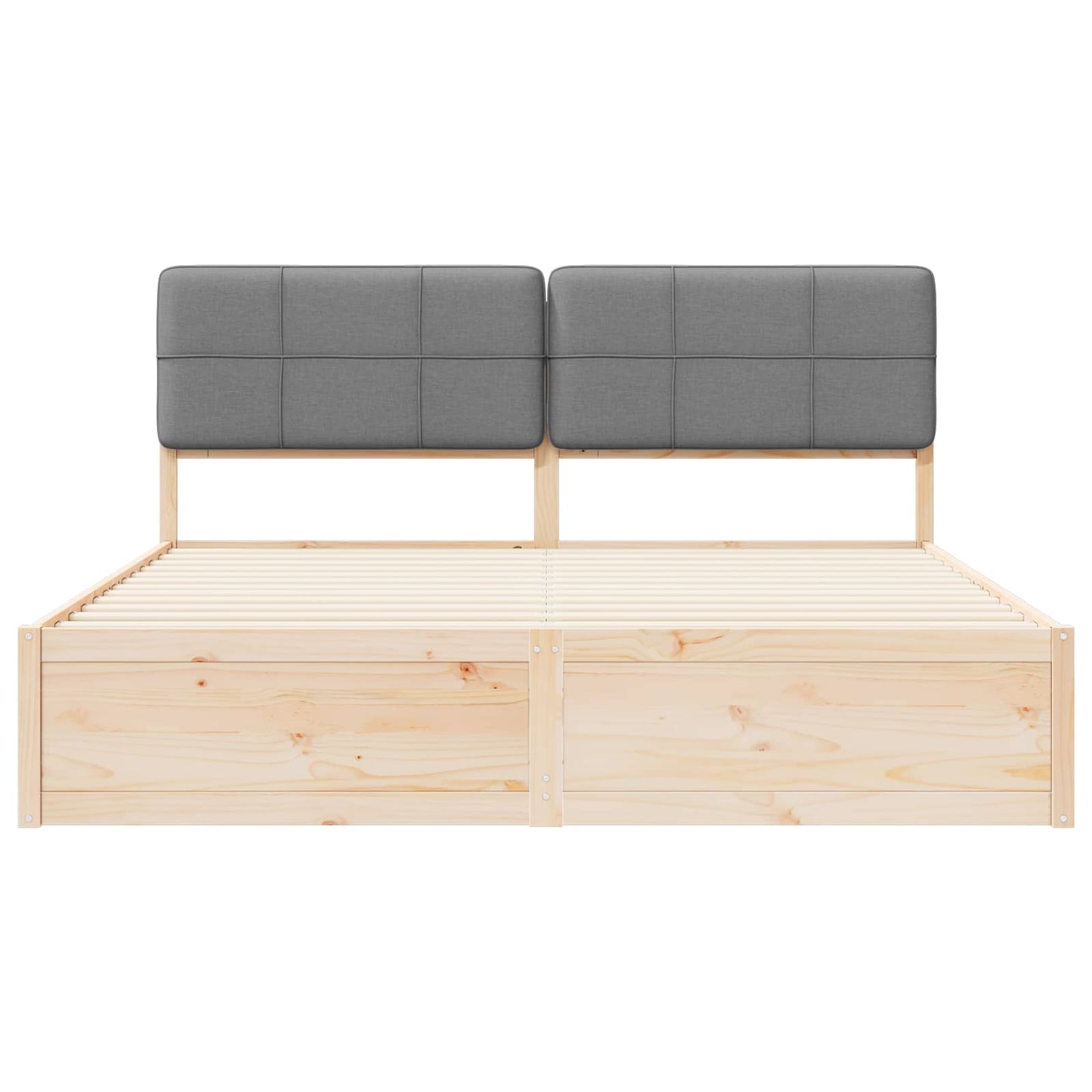 Bettgestell mit gepolstertem Kopfteil Hellgrau 180 x 200 cm