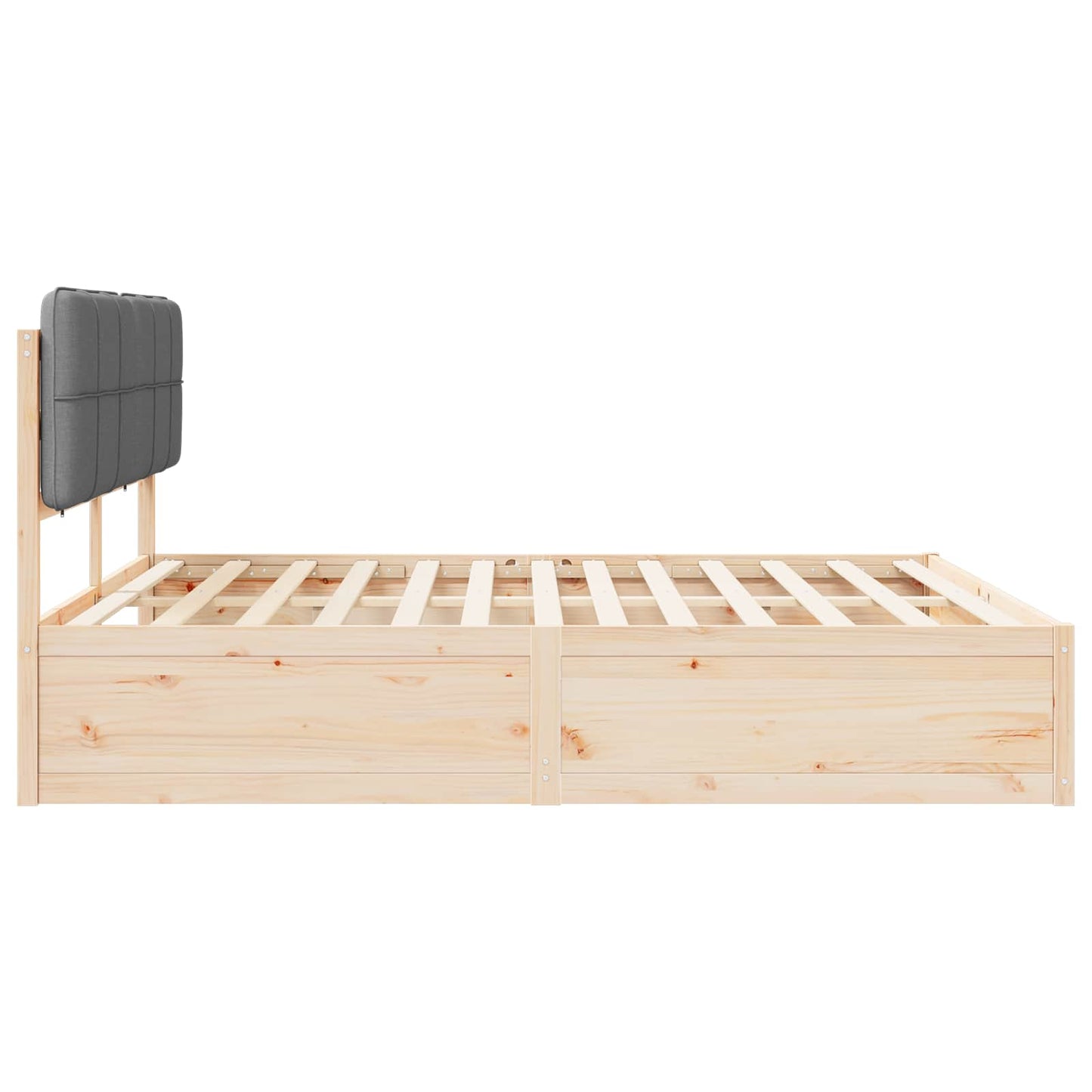 Bettgestell mit gepolstertem Kopfteil Hellgrau 180 x 200 cm