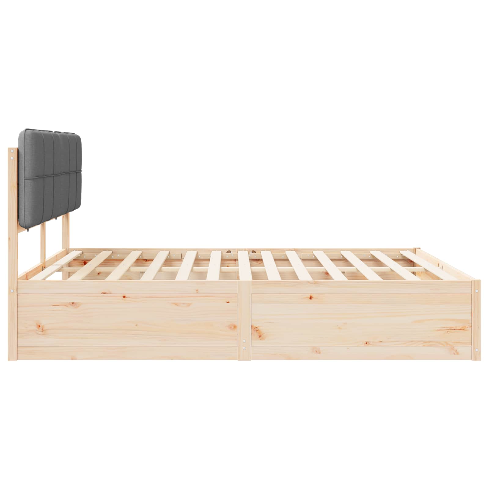 Bettgestell mit gepolstertem Kopfteil Hellgrau 180 x 200 cm