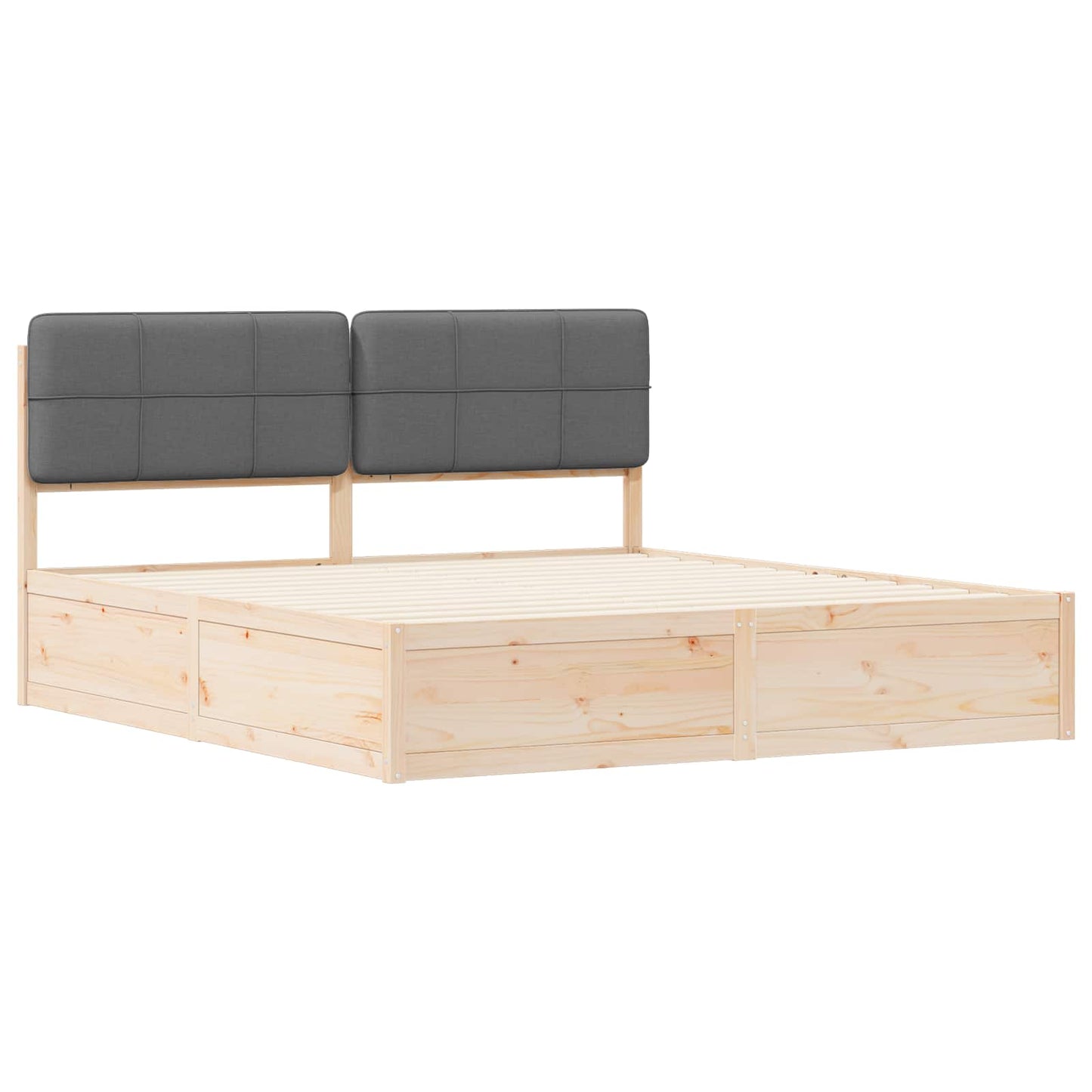 Bettgestell mit gepolstertem Kopfteil Dunkelgrau 180 x 200 cm