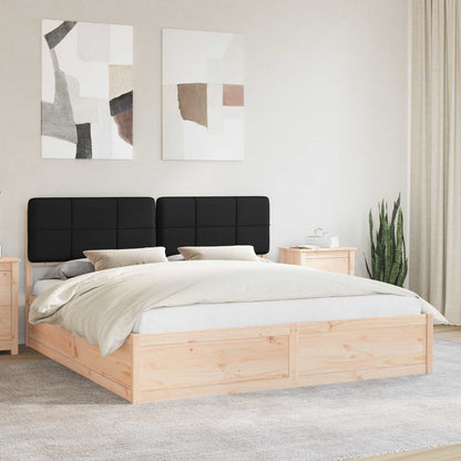 Bettgestell mit gepolstertem Kopfteil Schwarz 180 x 200 cm